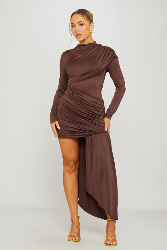 The Midnight Brown Mini Dress