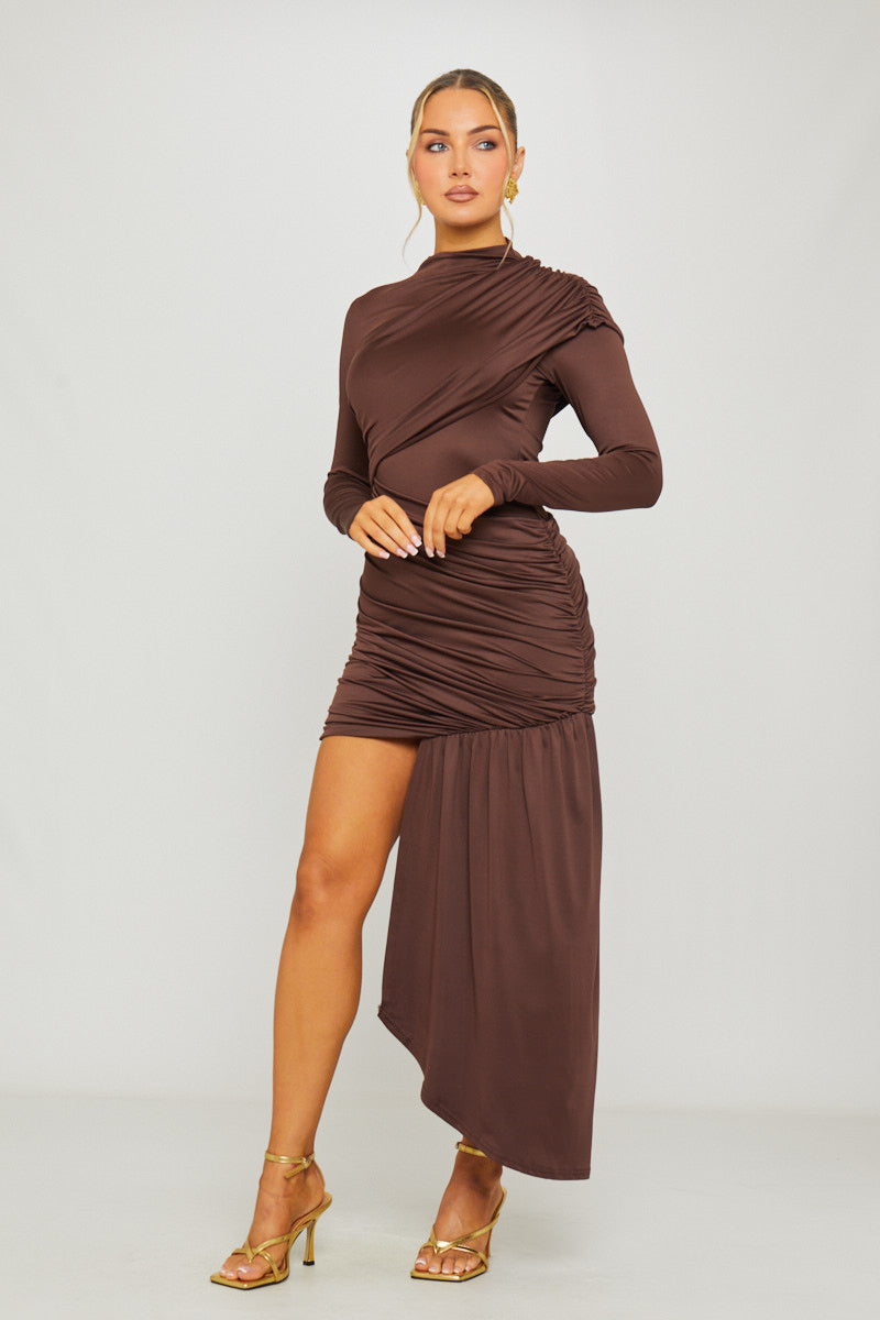 The Midnight Brown Mini Dress
