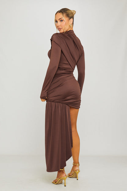 The Midnight Brown Mini Dress