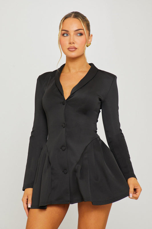 The Black Executive Pleated Dress