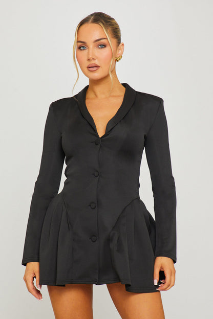 The Black Executive Pleated Dress
