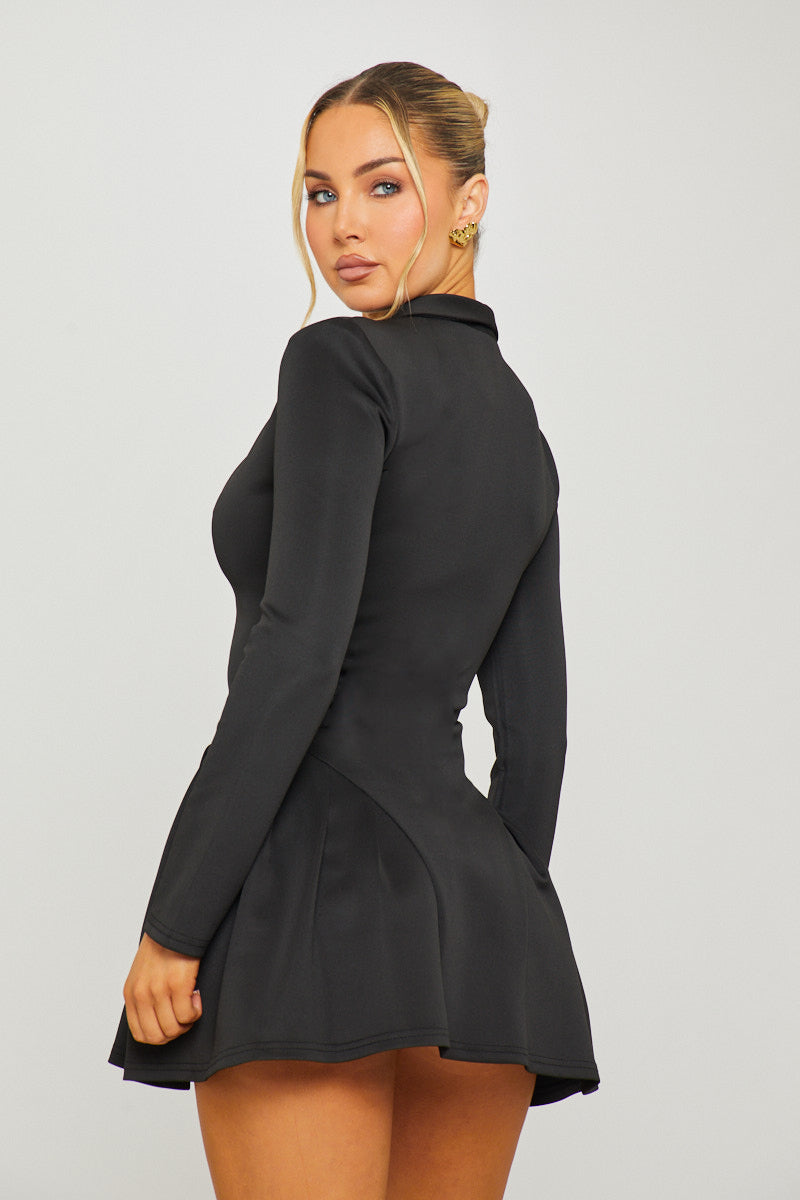 The Black Executive Pleated Dress