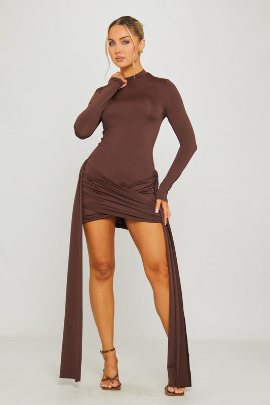 The Chocolate Chestnut Drape Dress