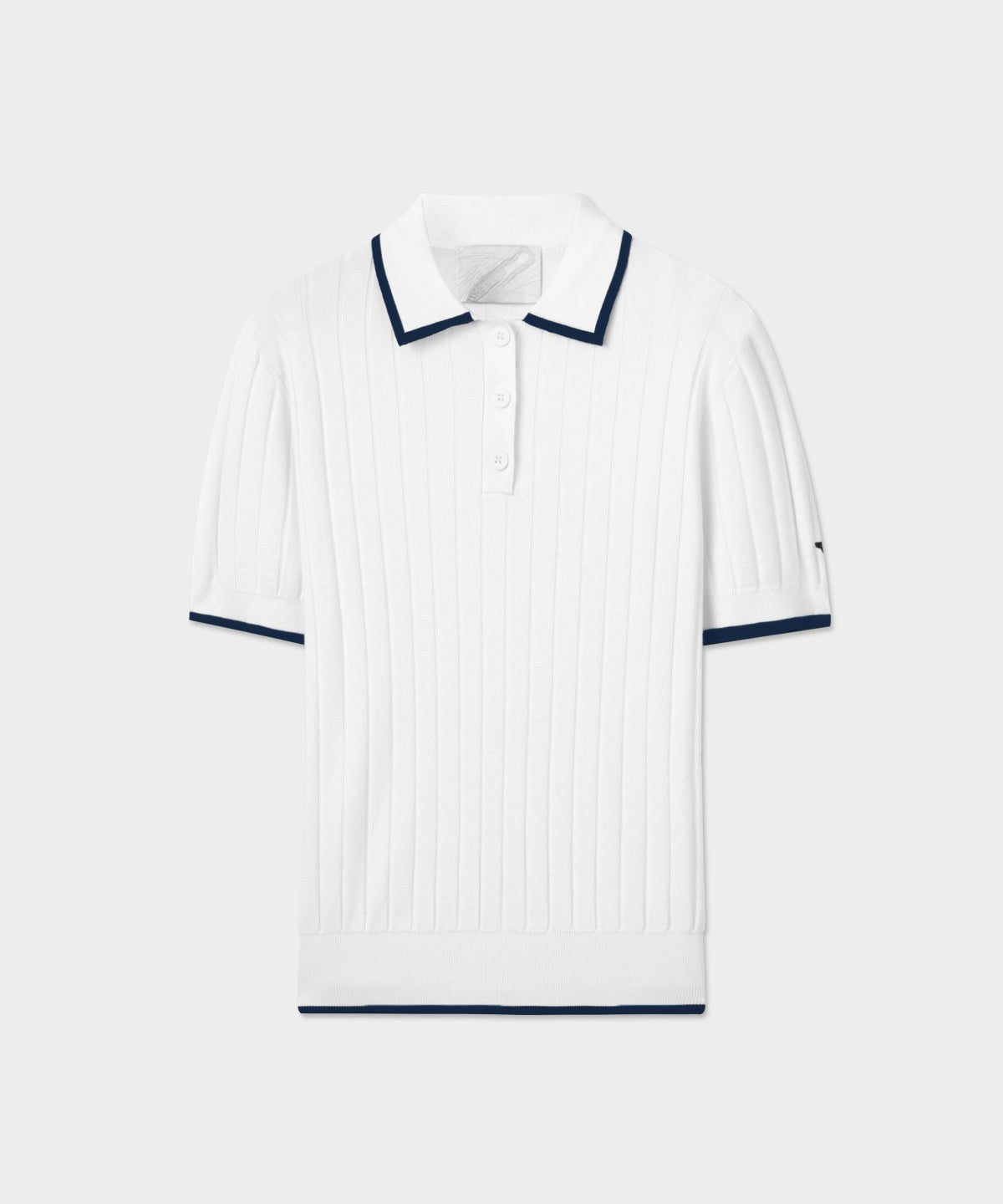 The Onyx White Knit Polo