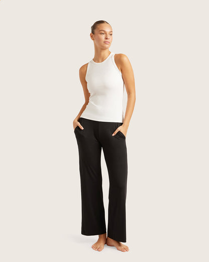 The Off-Duty Lounge wide leg – Black