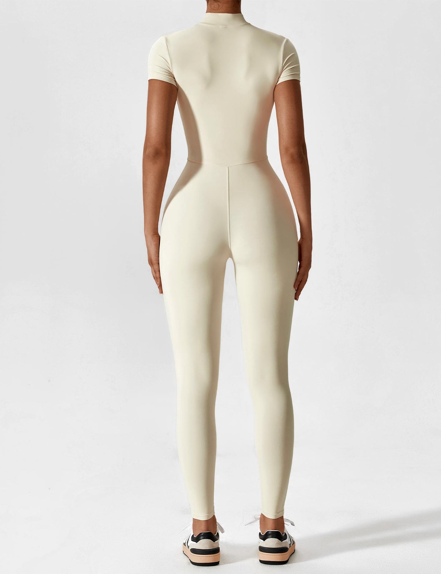 The Lunara Short Sleeve Zipper Jumpsuit