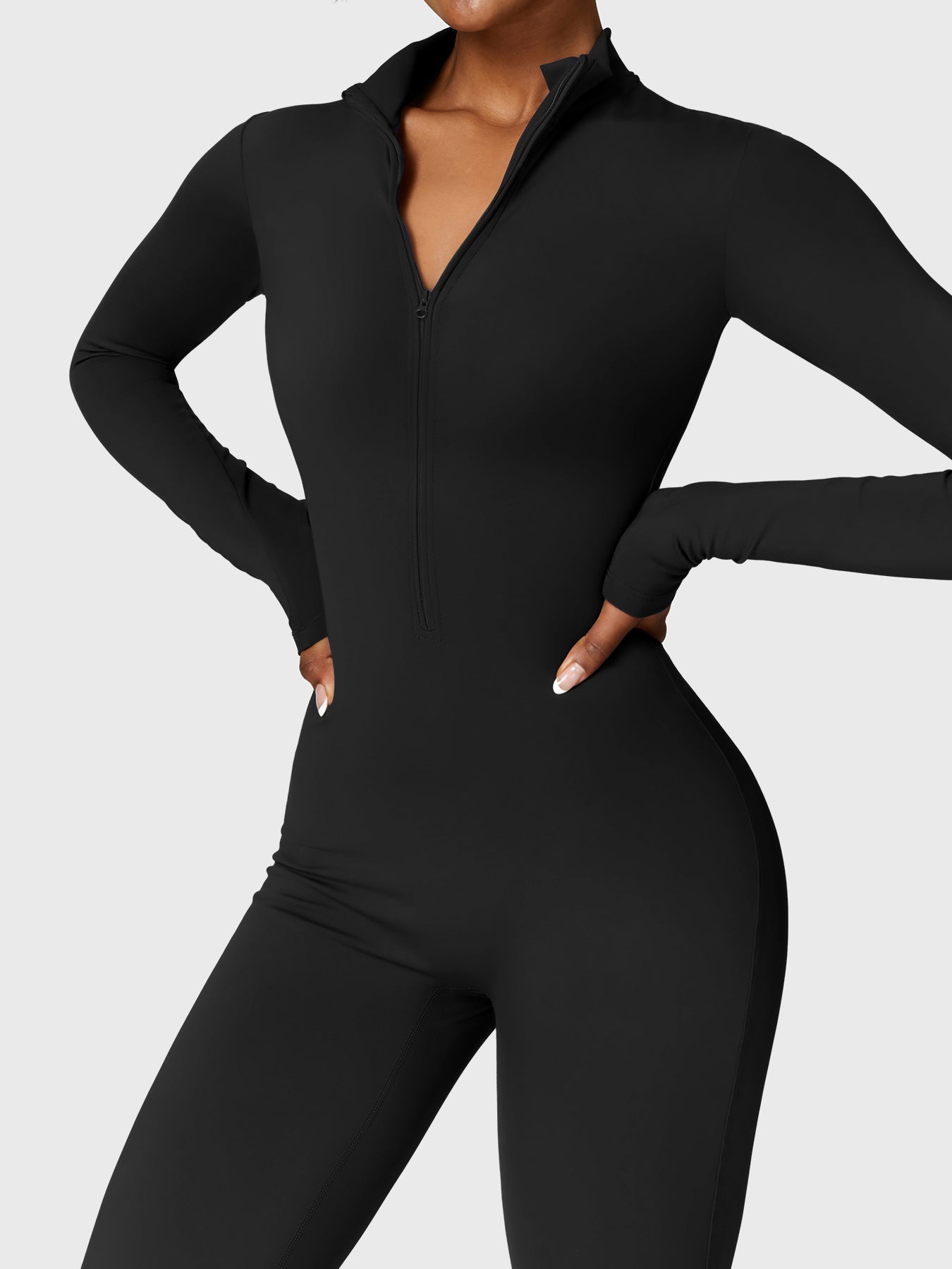 The Veloura Fleece Long Sleeve Zipper Jumpsuit (warm) 