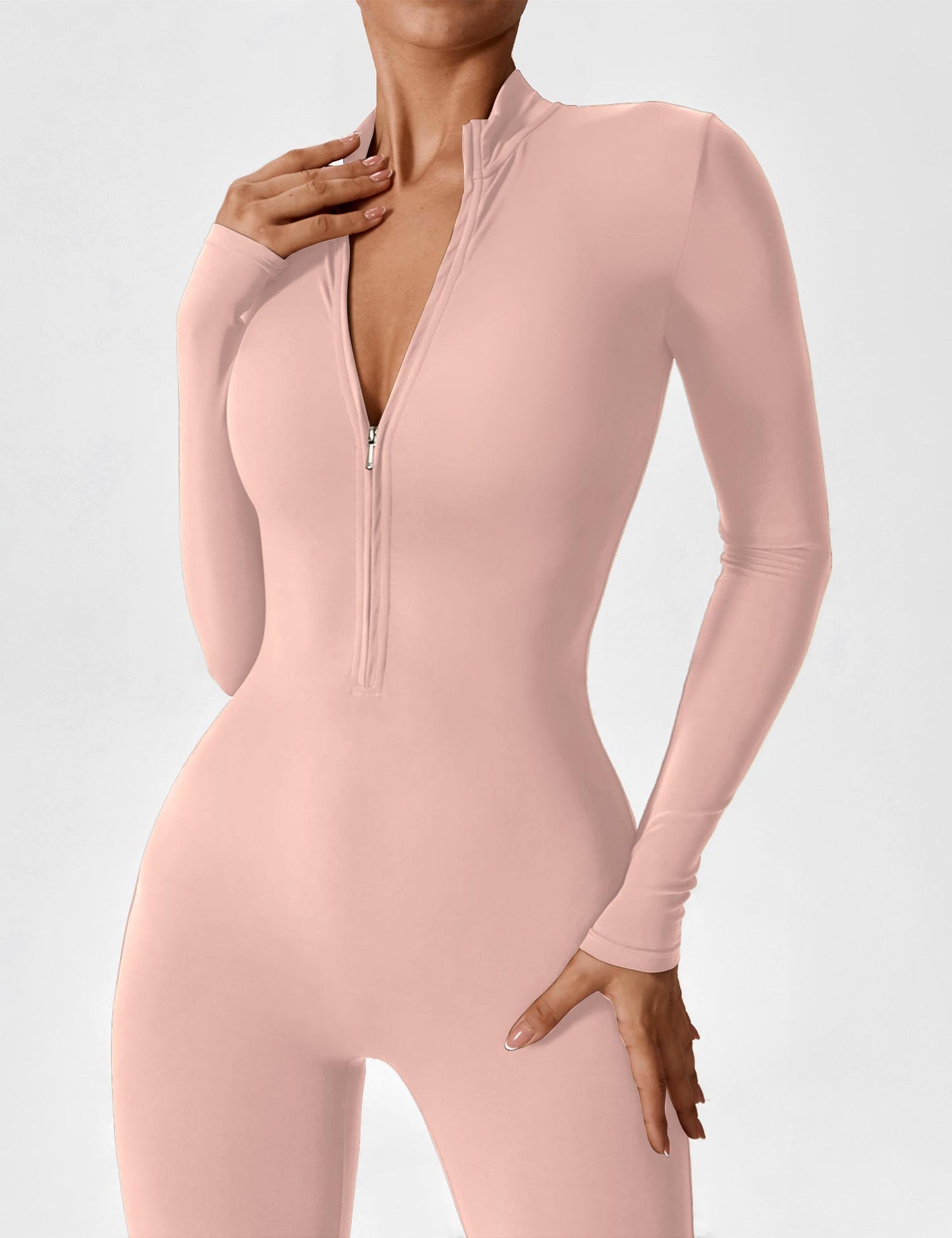 The Lumaline Long Sleeve Zipper Jumpsuit 