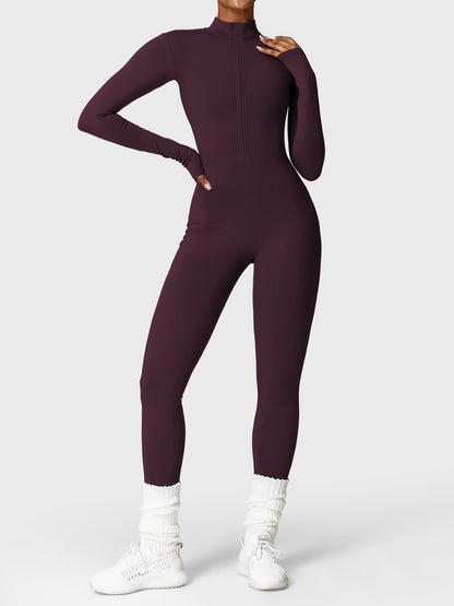 The Veloura Fleece Long Sleeve Zipper Jumpsuit (warm) 