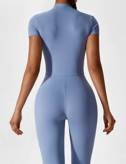 The Lunara Short Sleeve Zipper Jumpsuit