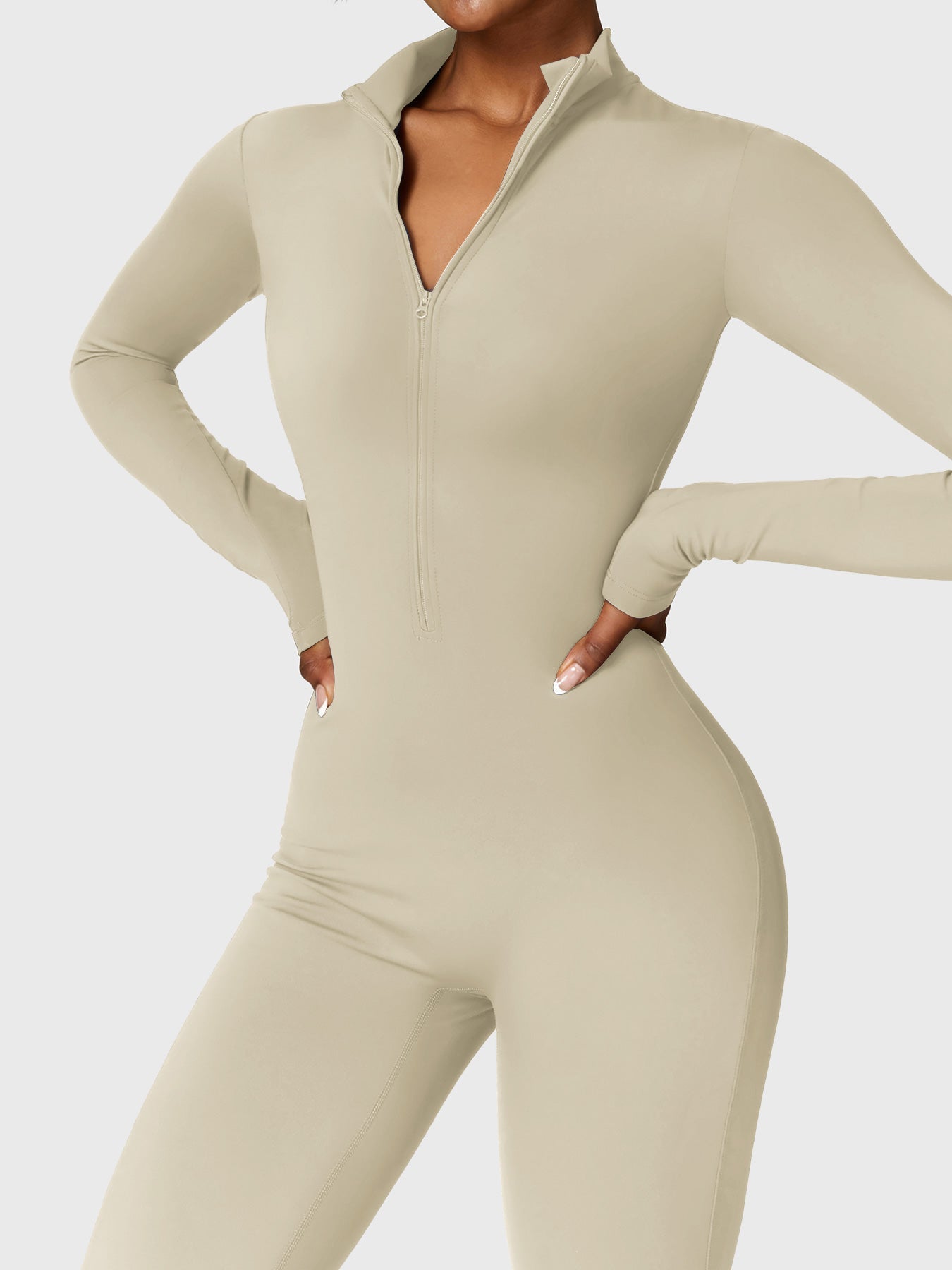 The Veloura Fleece Long Sleeve Zipper Jumpsuit (warm) 