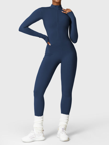 The Veloura Fleece Long Sleeve Zipper Jumpsuit (warm) 