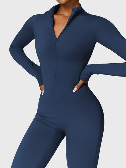 The Veloura Fleece Long Sleeve Zipper Jumpsuit (warm) 
