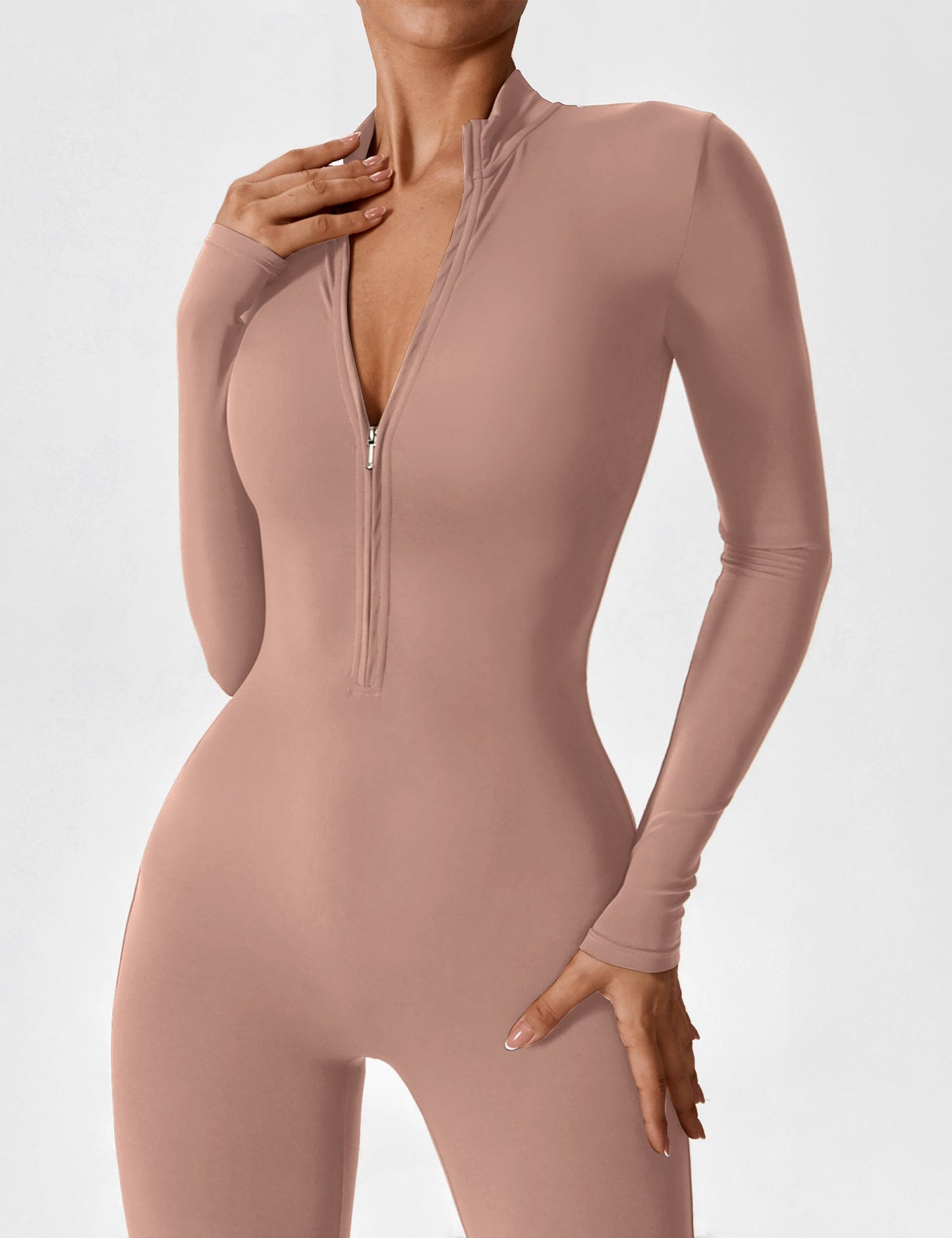 The Lumaline Long Sleeve Zipper Jumpsuit 