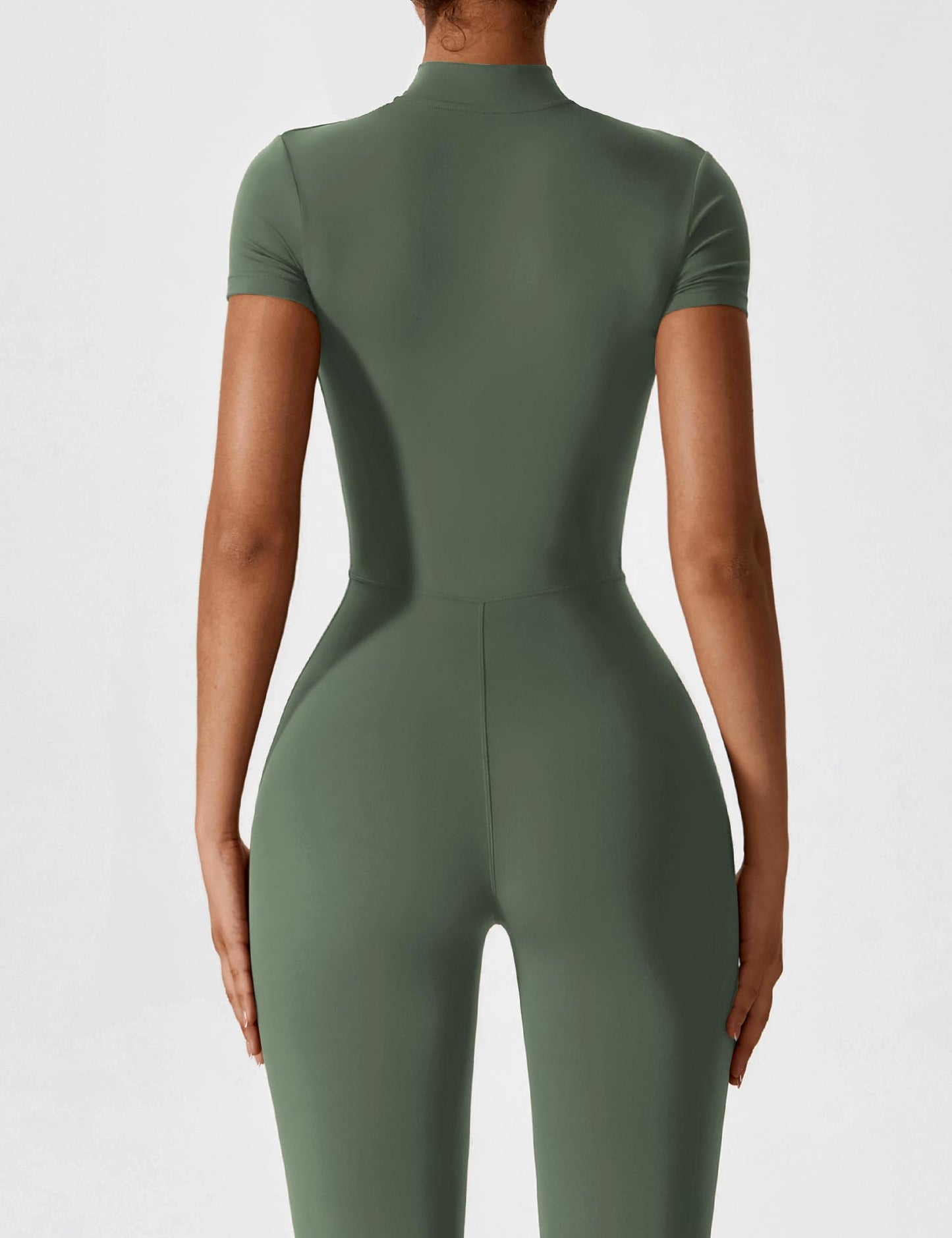 The Lunara Short Sleeve Zipper Jumpsuit