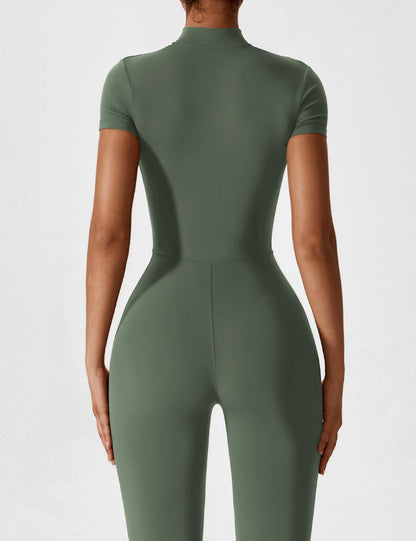 The Lunara Short Sleeve Zipper Jumpsuit