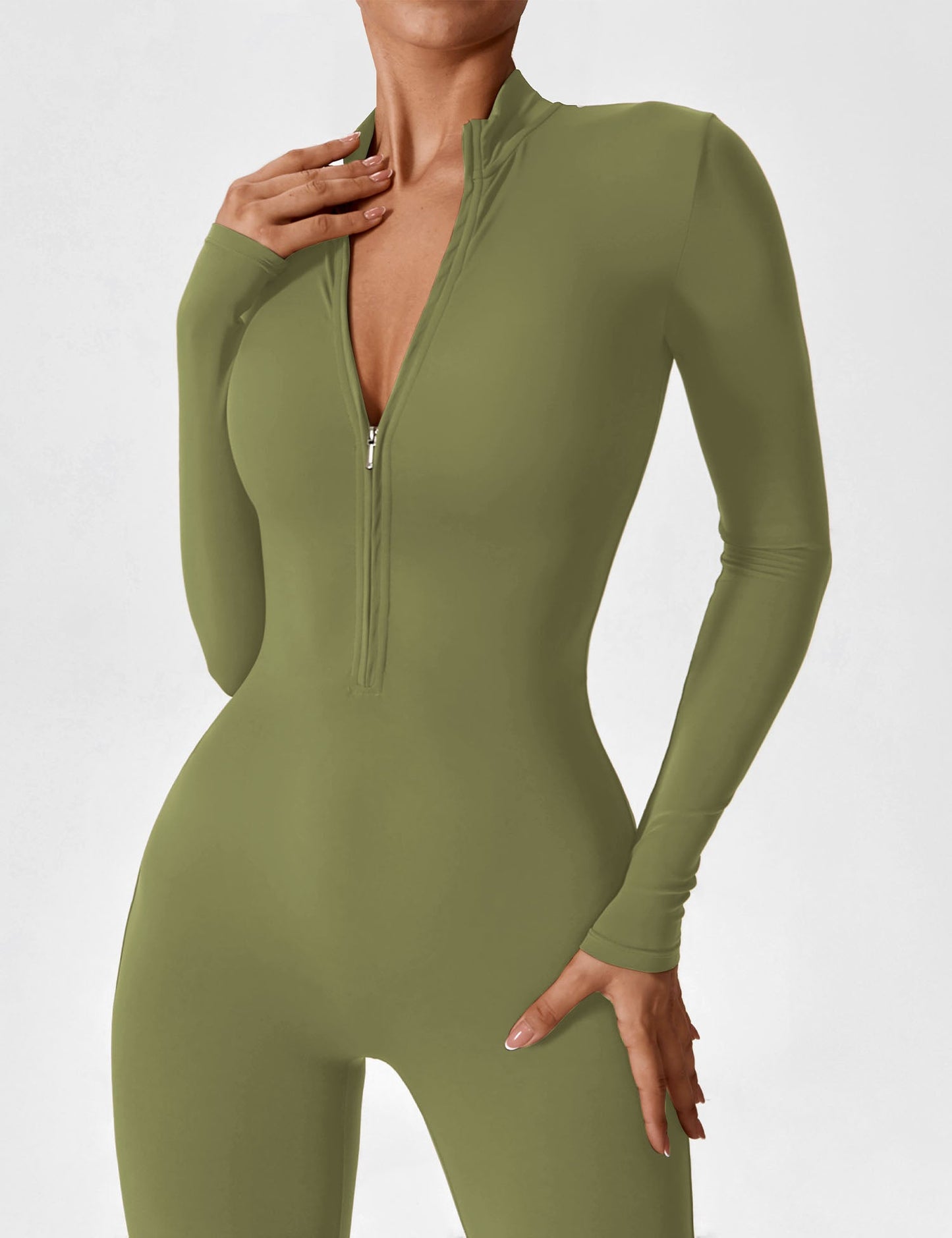The Lumaline Long Sleeve Zipper Jumpsuit 