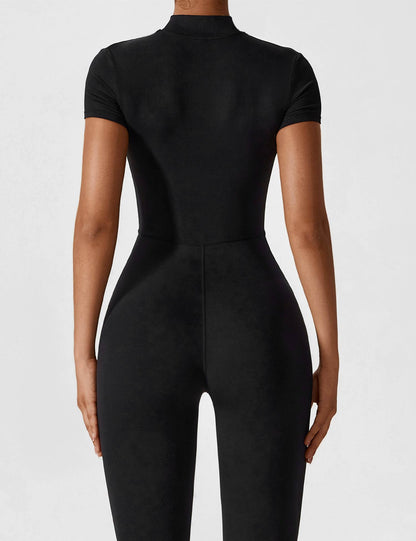 The Lunara Short Sleeve Zipper Jumpsuit