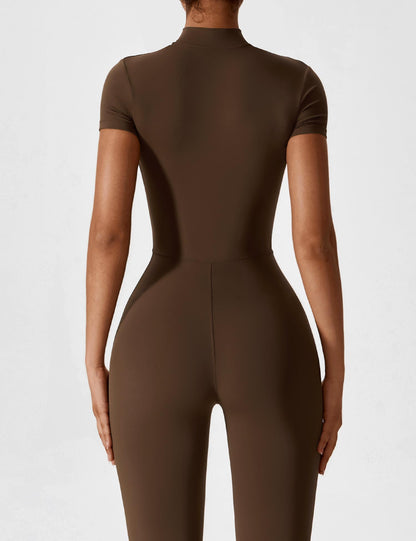 The Lunara Short Sleeve Zipper Jumpsuit